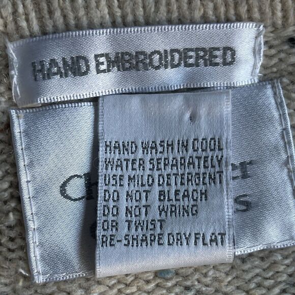 Vintage Christopher & Banks Cardigan Sweater Womens Medium Hand Embroidered Silk - Picture 7 of 10